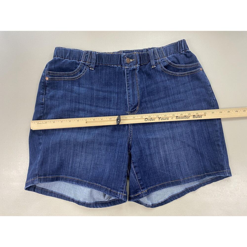 Judy Blue Denim Shorts 2X Mega Stretch Elastic Waist Blue Jean Dark JB150275 7"L - Picture 4 of 12
